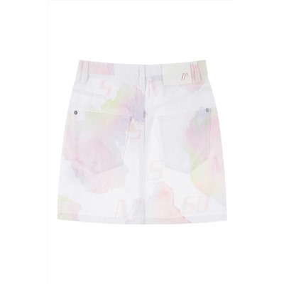 Minifalda vaquera Blanco y rosa claro