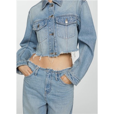 Jeans wideleg terminaciones deshilachadas