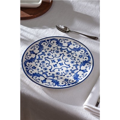 Reve Bleu Serenity Servis Tabağı - 25 cm - Mavi/Beyaz