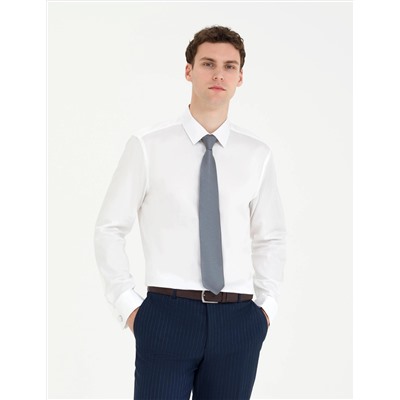 Beyaz Slim Fit Uzun Kollu Klasik Gömlek