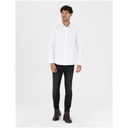 Beyaz Slim Fit Uzun Kollu Gömlek