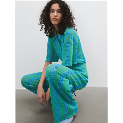 Hose mit Gürtel aus Jacquard