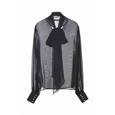Blusa de seda Negro