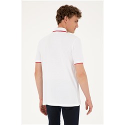 Erkek Regular Fit Polo Yaka Beyaz Tişört