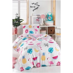 Ev & Ev Home Beyaz Junior Nevresim Seti Tek Kişilik Kokteyl Ep-022030