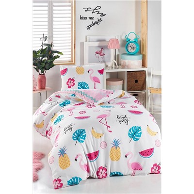 Ev & Ev Home Beyaz Junior Nevresim Seti Tek Kişilik Kokteyl Ep-022030