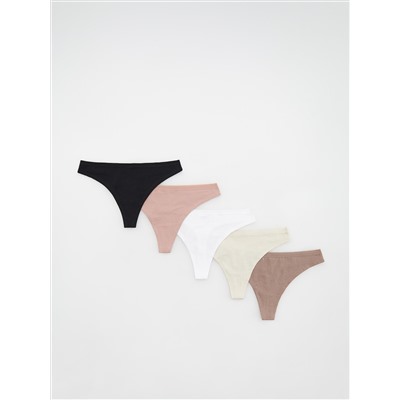Tangaslips mit hohem Baumwollanteil, 5er-Pack