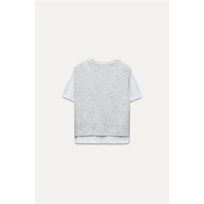 KNITTED WAISTCOAT T-SHIRT