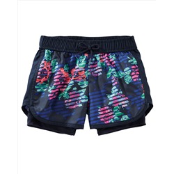 Layered Floral Active Shorts