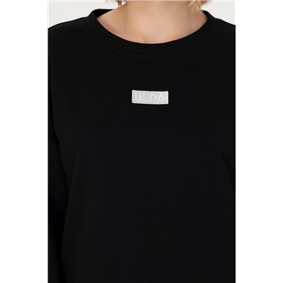 Kadın Siyah Bisiklet Yaka Basic Sweatshirt