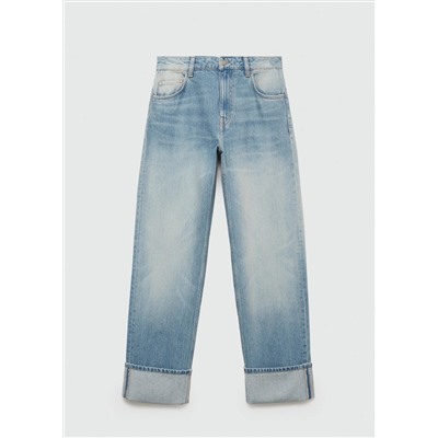 Jeans rectos bajo vuelto