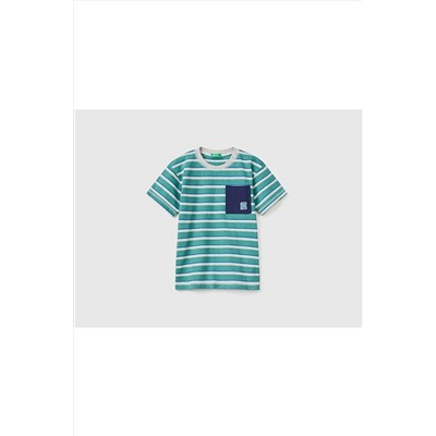 United Colors of BenettonErkek Çocuk Mix Cebi Etiketli Çizgili T-shirt