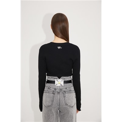 Top de lana Negro