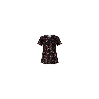UA Circle Of Zenergy Black Mock Wrap Scrub Top