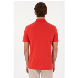 Erkek Slim Fit Polo Yaka Kırmız Basic Tişört