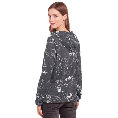 Damen Sweatshirt mit Blumen-Allover