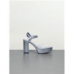 HIGH-HEEL SANDALS WITH VINYL DETAIL