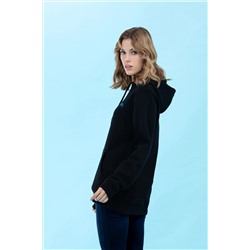 Siyah Kapüşonlu Basic Sweatshirt (Unisex)