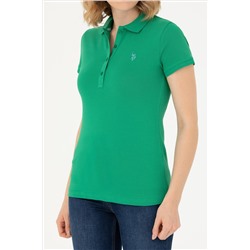 Kadın Yeşil Basic Polo Yaka Tişört