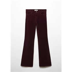 Pantalón flare tiro medio pana