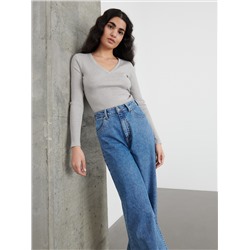 Bluse mit gesprenkelter Textur