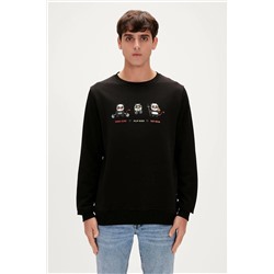 Bad Bear Play Hard Crewneck Siyah Baskılı Erkek Sweatshirt TYCIDMBP5N170117794688879
