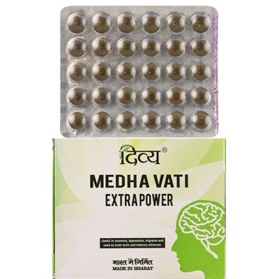 PATANJALI Medha Vati Extra Power Медха Вати для улучшения работы центральной нервной системы и головного мозга 120таб