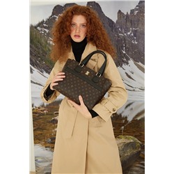 Pierre Cardin Kahve Monogram Kadın Omuz Çantası 05PO22K1599
