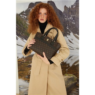 Pierre Cardin Kahve Monogram Kadın Omuz Çantası 05PO22K1599