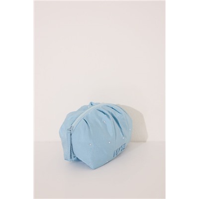 Neceser pequeño acolchado azul medio