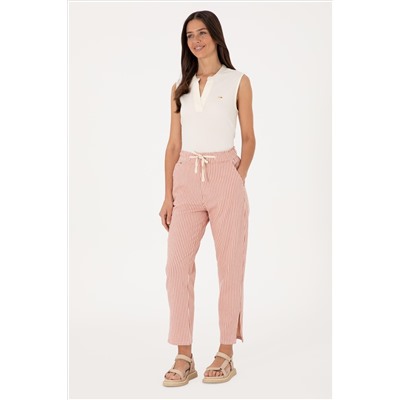 Kadın Kırmızı Çizgili Carrot Fit Jean Pantolon