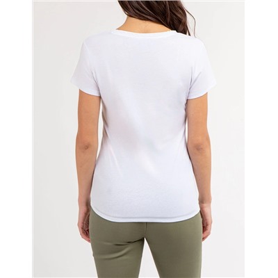 SCALLOP TRIM V-NECK T-SHIRT