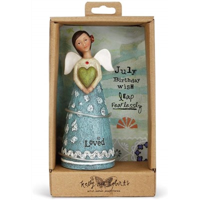 DEMDACO Kelly Rae Roberts July Birthday Wish Leap Fearlessly Loved 4.5 Inch Resin Angel Figurine Sculpture by DEMDACO