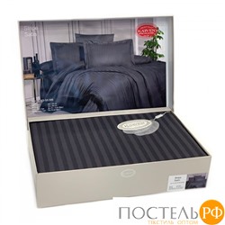 Постельное белье "Карвен" Stripe Satin семейное N 164-SS 006 антрацит