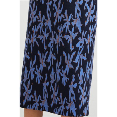Falda de punto midi estampada