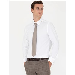 Beyaz Slim Fit Uzun Kollu Basic Gömlek