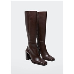 Bota piel punta cuadrada -  Mujer | MANGO OUTLET Melilla