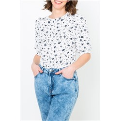 Top Blanco y azul