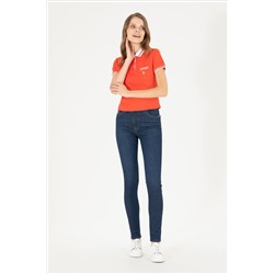 Kadın Koyu Mavi Skinny Fit Jean Pantolon