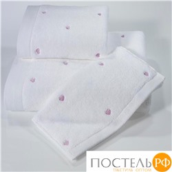 1018G11175100 Полотенце Soft cotton LOVE белый-фиолетовый 75X150