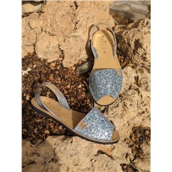 AB. Zapatos 320-5 GLITTER PLATA+Pelle CANDELA plata АКЦИЯ