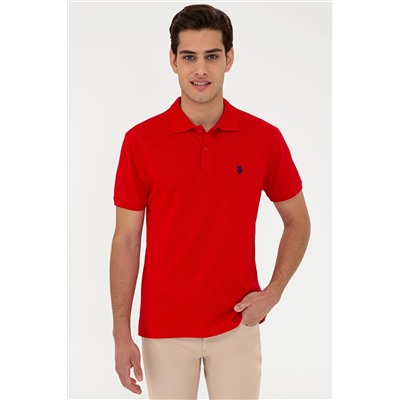Erkek Kırmızı Basic Polo Yaka Tişört