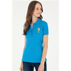Kadın Saks Basic Polo Yaka Tişört