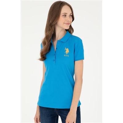 Kadın Saks Basic Polo Yaka Tişört