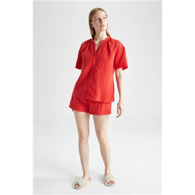 Defacto Fall In Love Regular Fit Müslin Şort Pijama %100 Pamuk Altı TYC00459277016