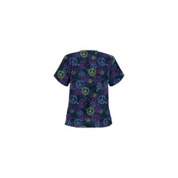 Happy Scrubs® Peace Out Navy Scrub Top