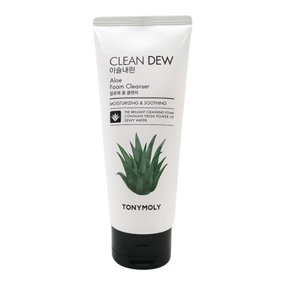 TONYMOLY CLEAN DEW Aloe Foam Cleanser Очищающая пенка для умывания с экстрактом алоэ вера 180мл