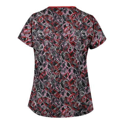 UA Twister Black Print Scrub Top