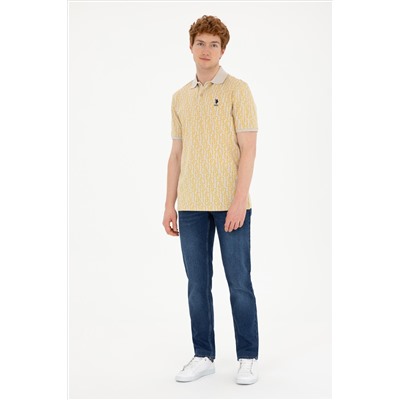 Erkek Regular Fit Polo Yaka Safran Tişört