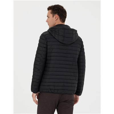 Siyah Slim Fit Mont